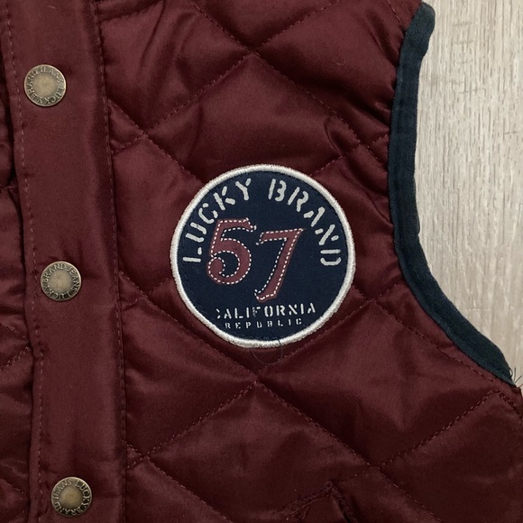 Lucky Brand Kids Quilted Burgundy Vest - 4T - Picture 3 of 5